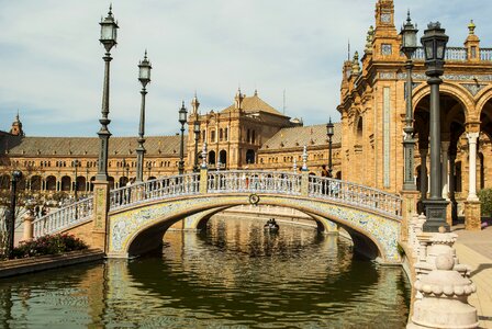 Bridge spain lake photo