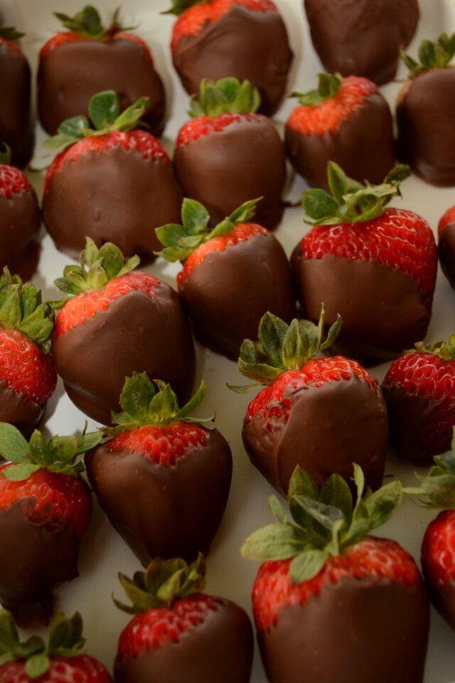 Chocolate strawberry pattern background