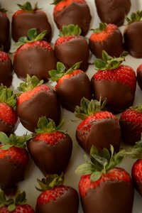 Chocolate strawberry pattern background photo