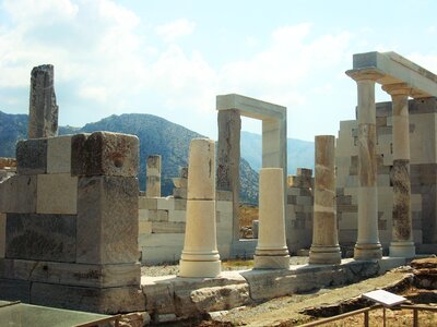 Ancient city delos greece photo