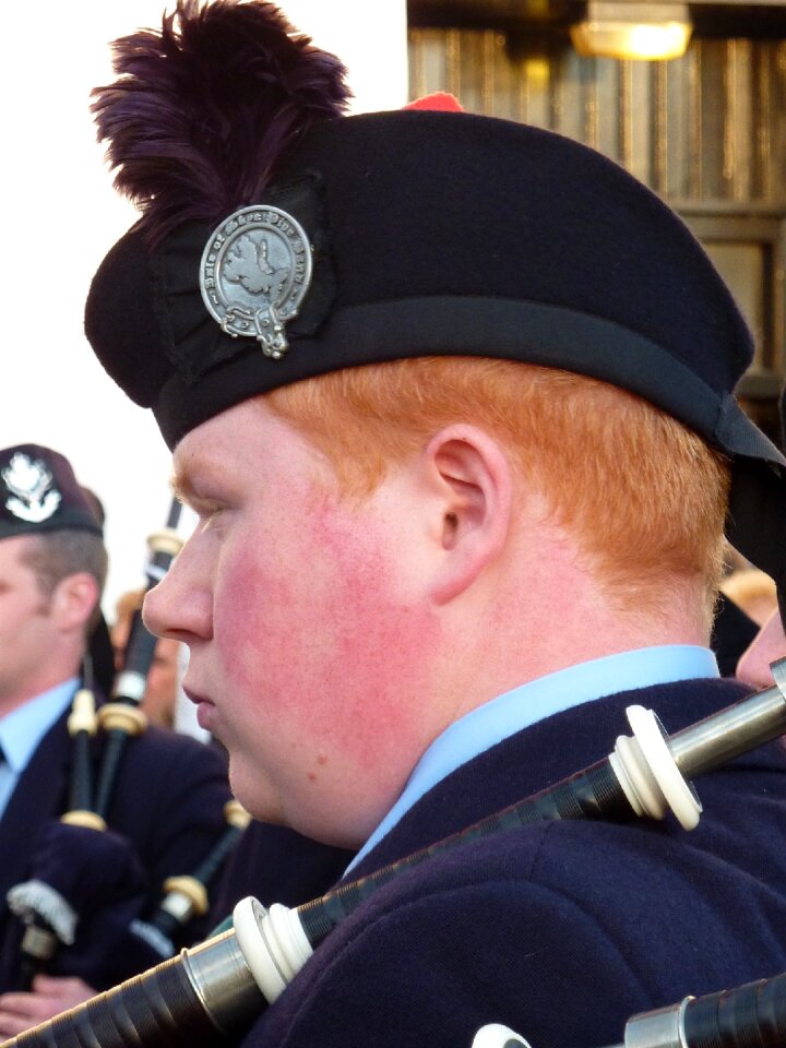 Red hair human thick head