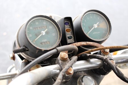 Vintage motorcycle gauges tach