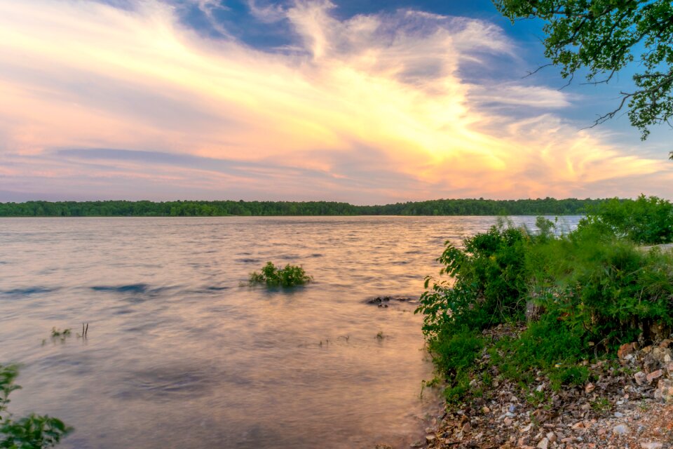 Nature lake time lapse photo