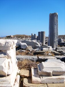 Ancient city delos greece photo