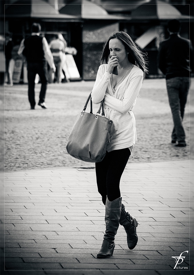 Woman street life downtown photo