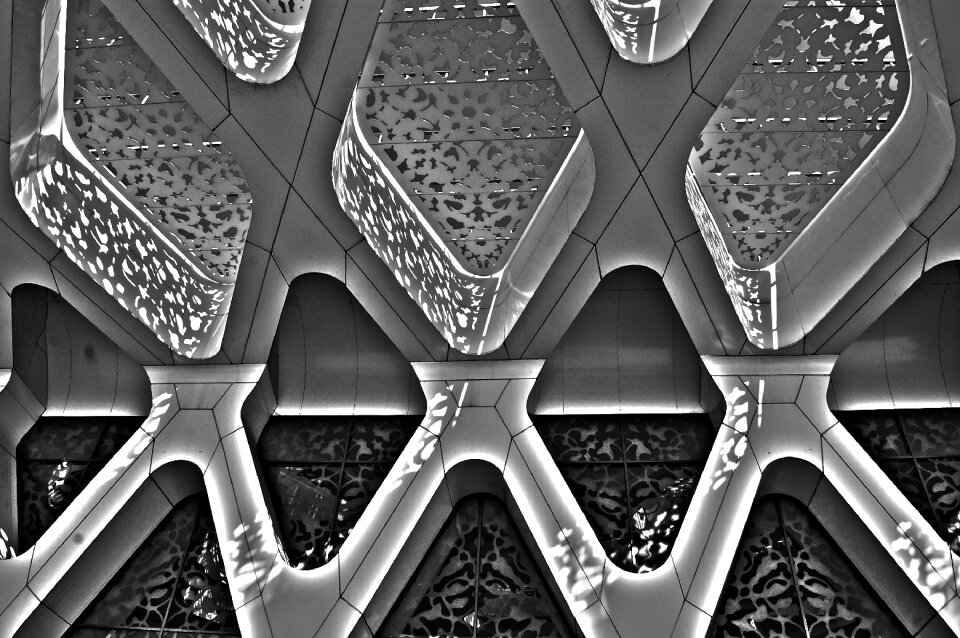 Airport construction black and white