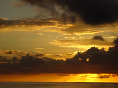 Sea orange sky cloud photo