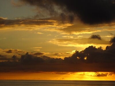 Sea orange sky cloud