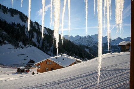 Winter hut icicle