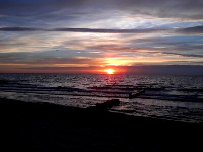 Sunset romantic sun and sea photo