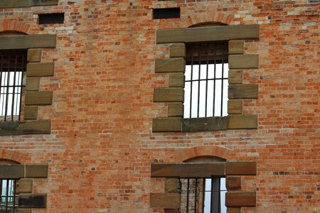 Brick wall historic brown prison photo