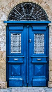 Neoclassic door blue photo