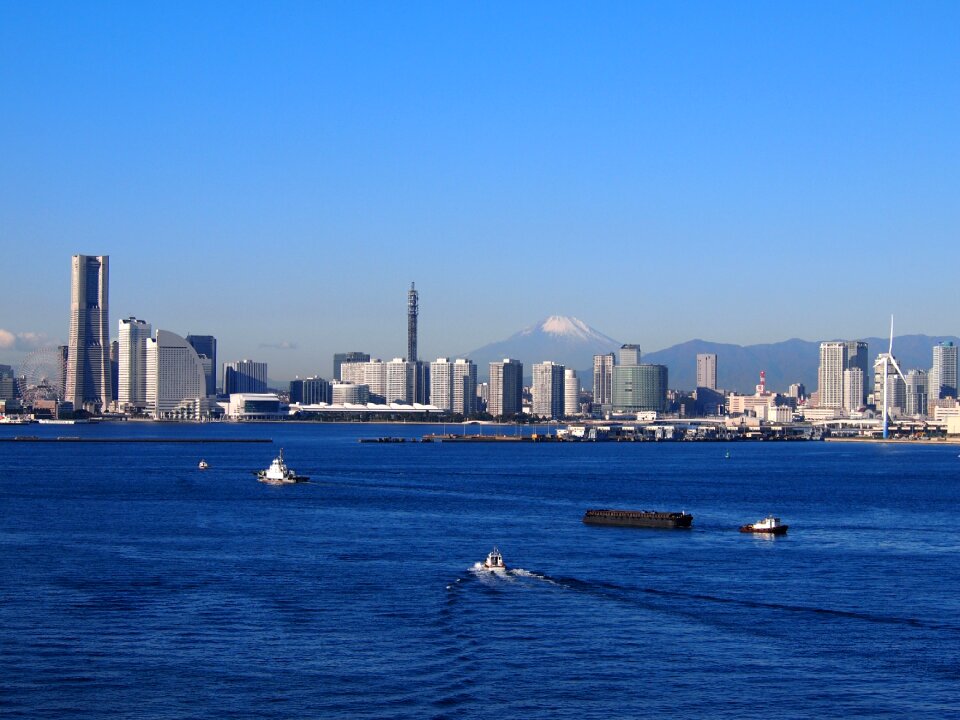 Winter landmark tower ship