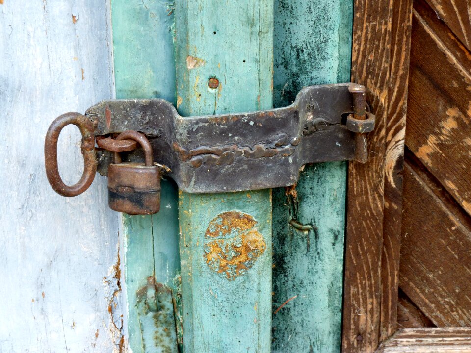 Closure blocked old wooden door