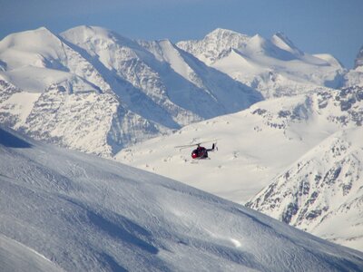 Mountains winter skis photo
