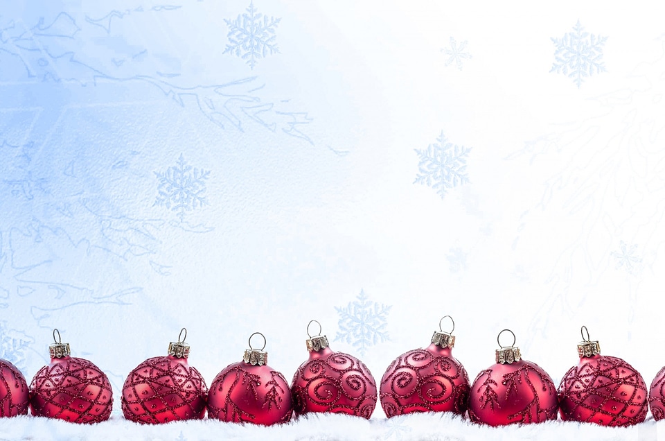 Christmas bauble christmas card white