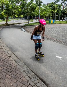 Sport rollerblades park photo