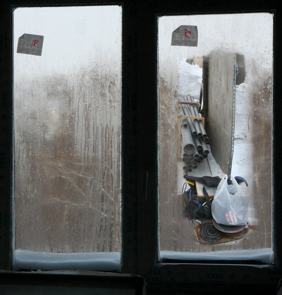 Tools through the window outdoors