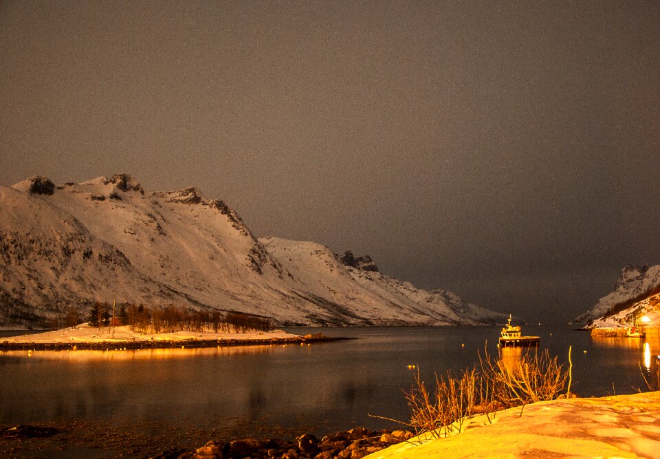 Lapland fjord polar night