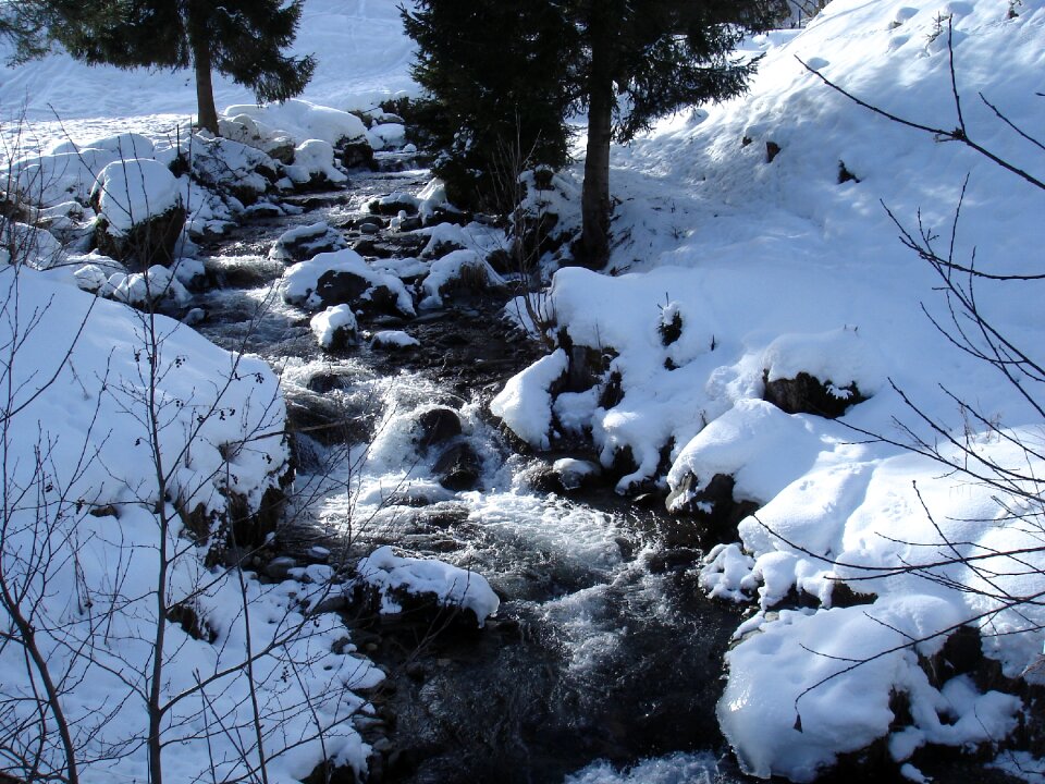 Snowy landscape hiking winter