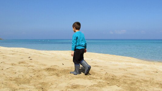 Walking beach blue walking