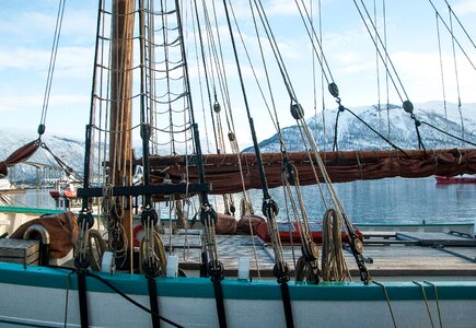 Tromso port sailboat photo