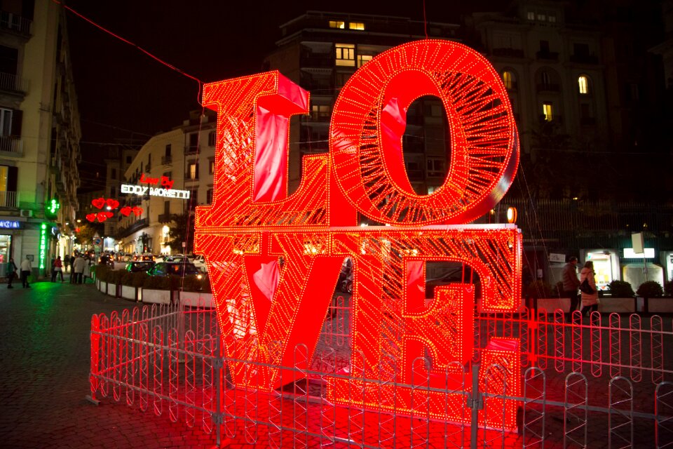 Urban landscape lights red