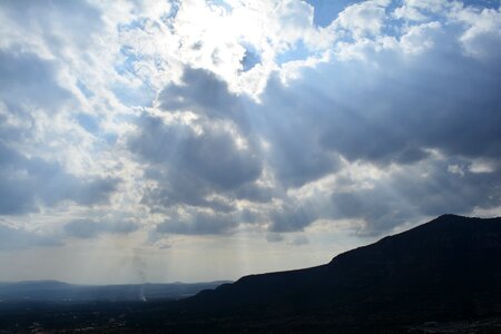 Clouds sun mountain