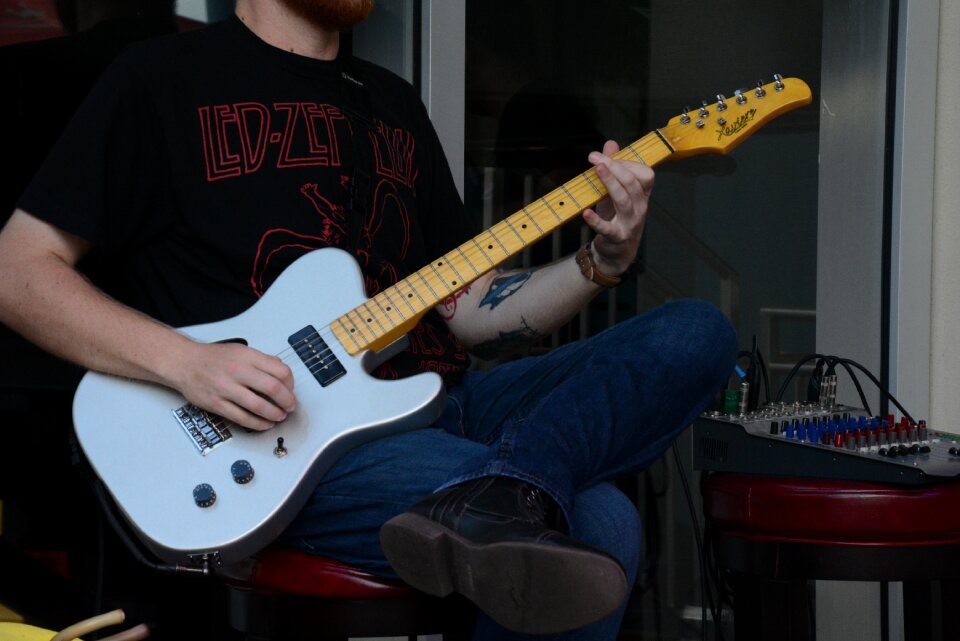 Man playing guitar music