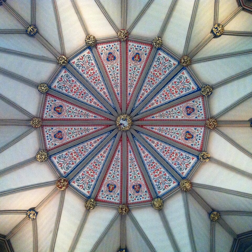 Tiles ceiling blue
