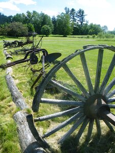 Wagon wheel countryside photo