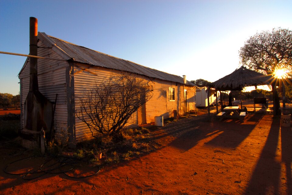Shearing shed sunset