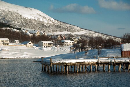 Port wharf snow