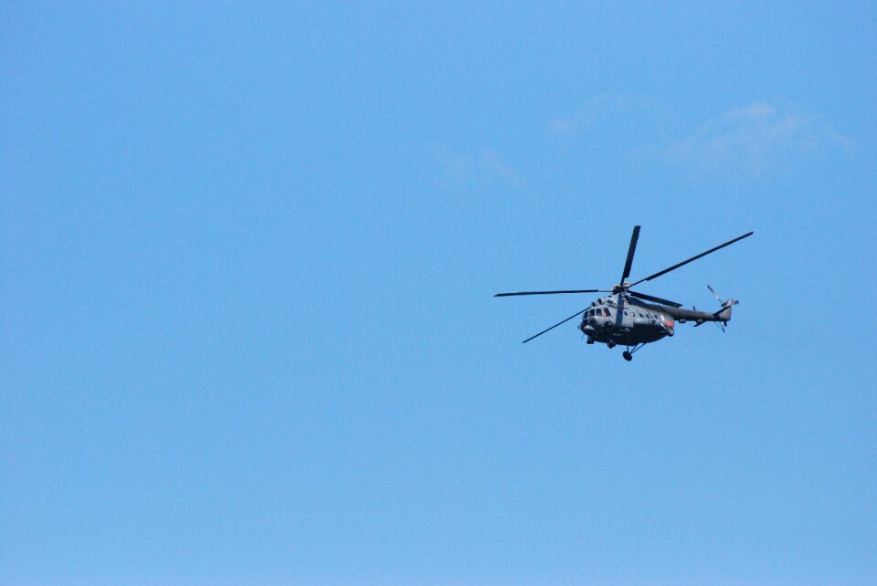 Helicopter fly sky