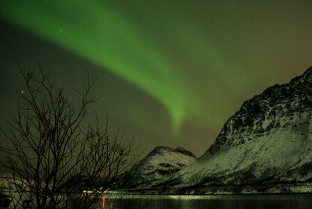 Star polar night fjord photo