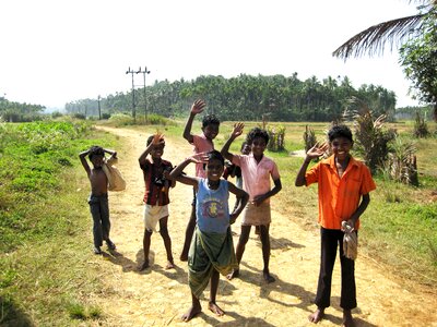Indian people crowd wave