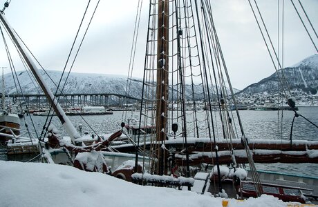 Port wharf sailboat