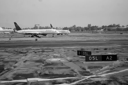 Aircraft landing track landing field photo