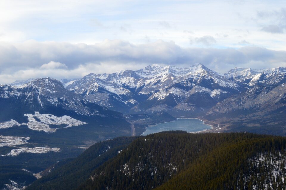 Snow mountain mountain lake outdoor