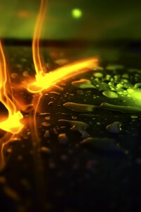 Droplets artistic green