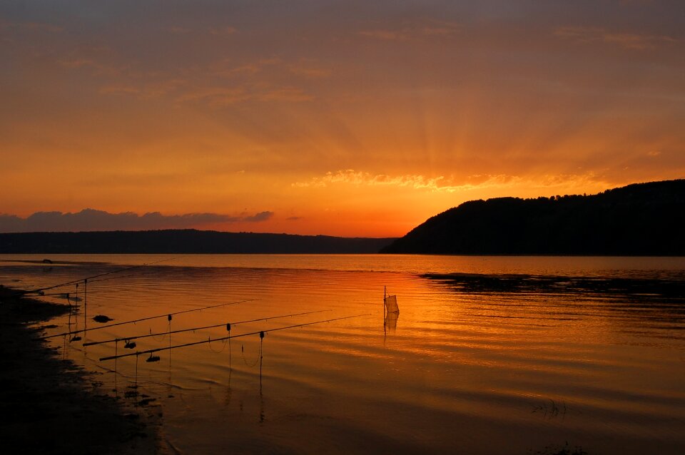 Evening shore landscape nature