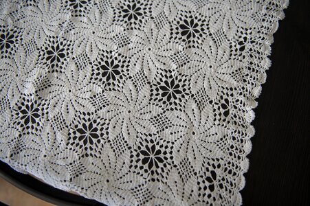 Handicraft tablecloth crochet hook photo