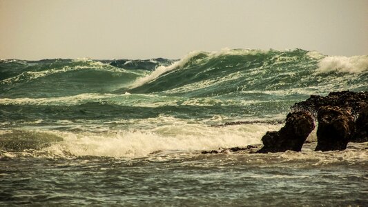 Waves rocky coast wild