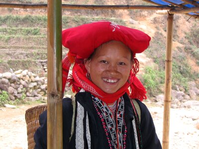 Traditional clothes local smiling photo