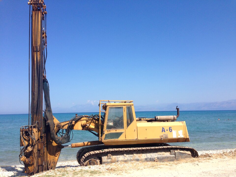 Old construction work tracked vehicle