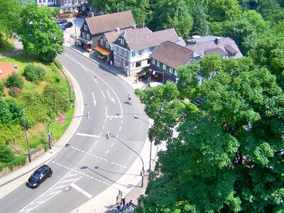 Village village street traffic photo