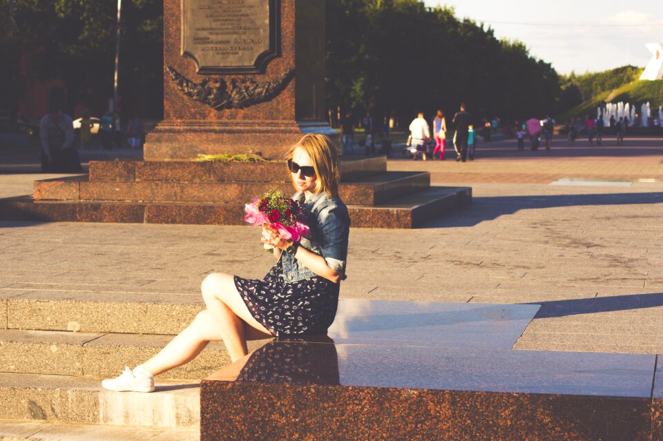 In the park woman girl