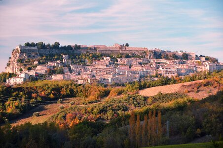 Hillside village landscape