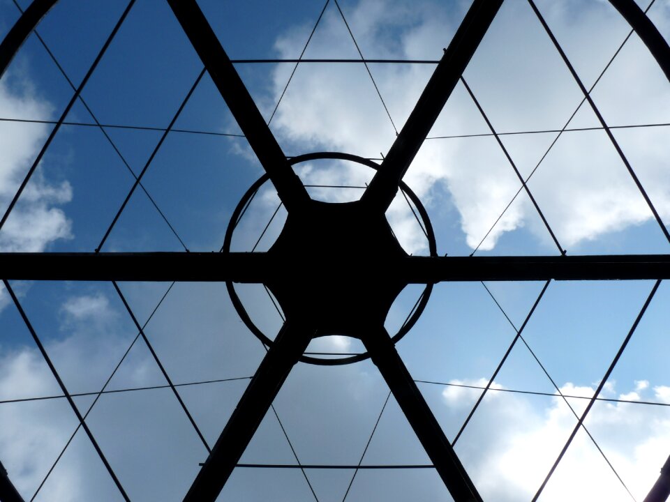 Blue sky landmark hexagon