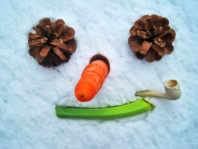 Snowman wintry winter photo